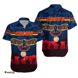 Adelaide Crows ANZAC Hawaiian Shirt Simple Style Navy Blue