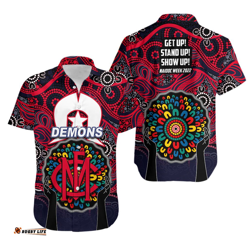Demons Australian Football Hawaiian Shirt NAIDOC Week