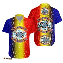 Aboriginal Indigenous Boomerang Colorful Hawaiian Shirt 0