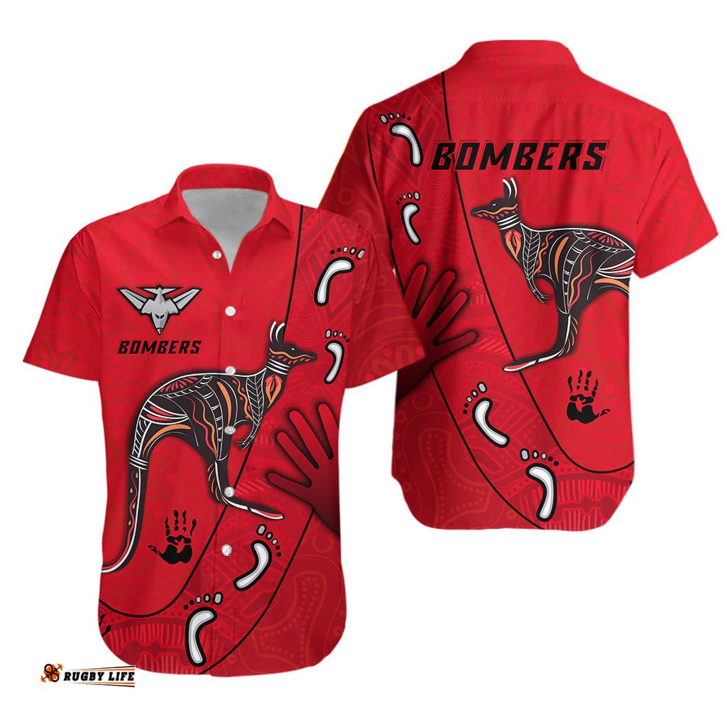 Bombers Indigenous Hawaiian Shirt Essendon for Life