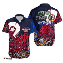 Demons Australian Football Hawaiian Shirt NAIDOC Patterns