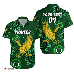 Custom Personalised Pioneer Football Club Hawaiian Shirt Indigenous Version, Custom Text And Number
