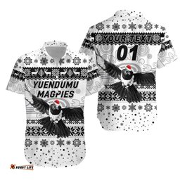 Custom Personalised Yuendumu Magpies Football Club Hawaiian Shirt Christmas Simple Style White