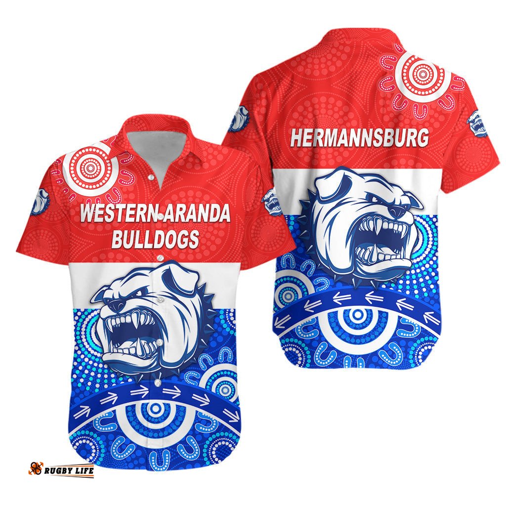 Western Aranda Bulldogs Hawaiian Shirt Hermannsburg Indigenous Version