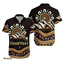 Custom Personalised Sydney Australia Hawaiian Shirt Aboriginal Art Sydney Opera House
