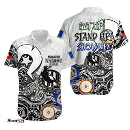 Magpies Australian Football Hawaiian Shirt NAIDOC Patterns