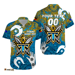 Custom Personalised Titans Rugby NAIDOC Aboriginal Hawaiian Shirt