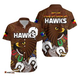 Hawks NAIDOC Week Hawaiian Shirt Hawthorn Football Aboriginal