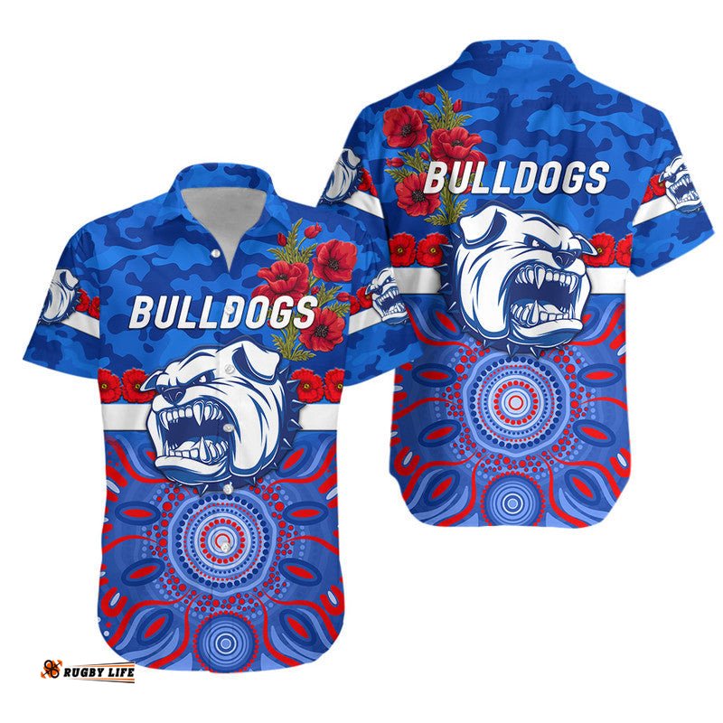 Western Bulldogs ANZAC Hawaiian Shirt Indigenous Vibes
