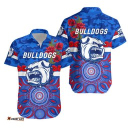 Western Bulldogs ANZAC Hawaiian Shirt Indigenous Vibes