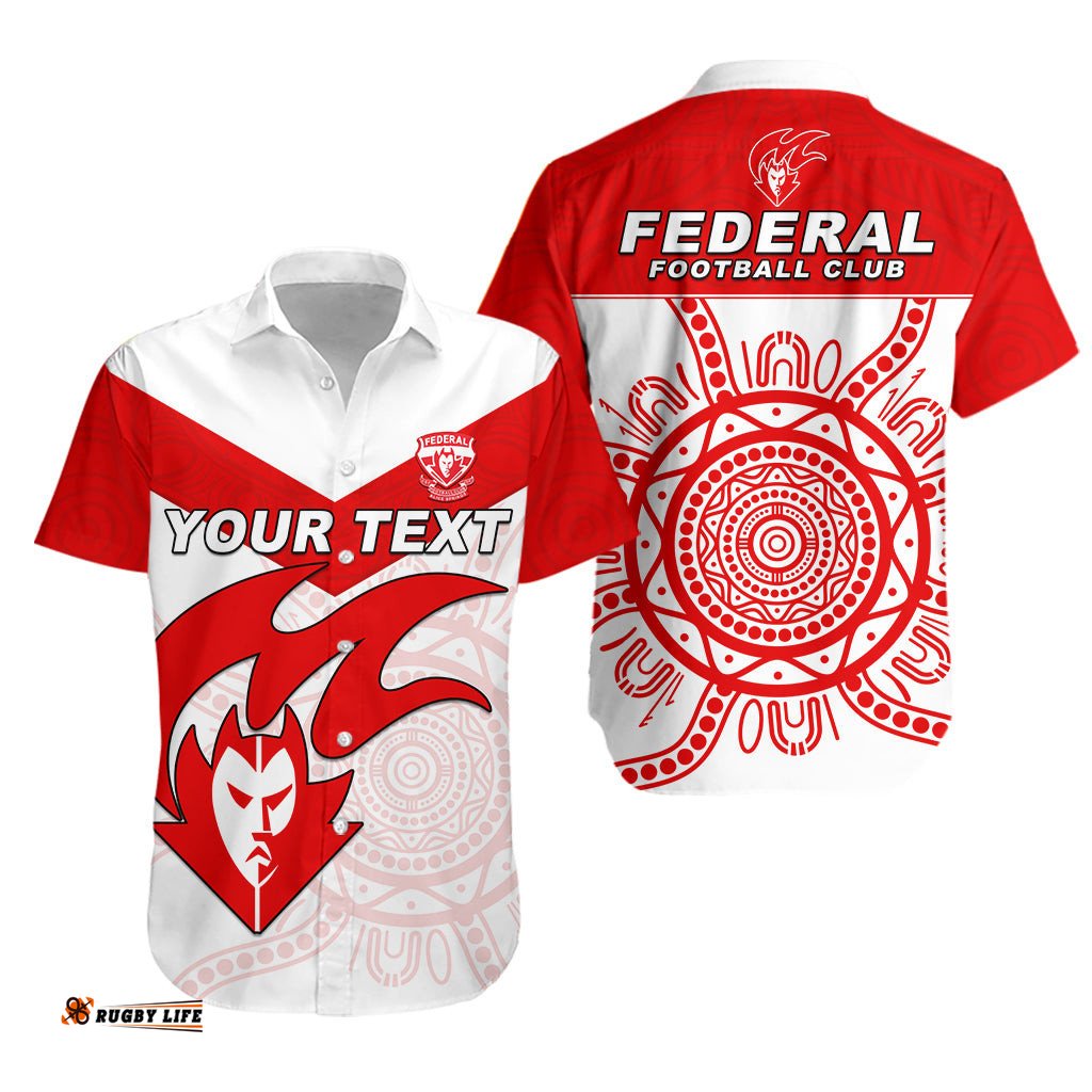 Custom Personalised Federal Demons Football Hawaiian Shirt Indigenous Impressive