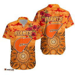 Greater Western Sydney Giants ANZAC Hawaiian Shirt Indigenous Vibes
