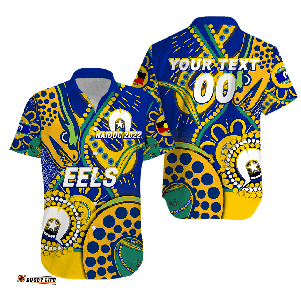 Custom Personalised Eels Rugby NAIDOC Aboriginal Hawaiian Shirt