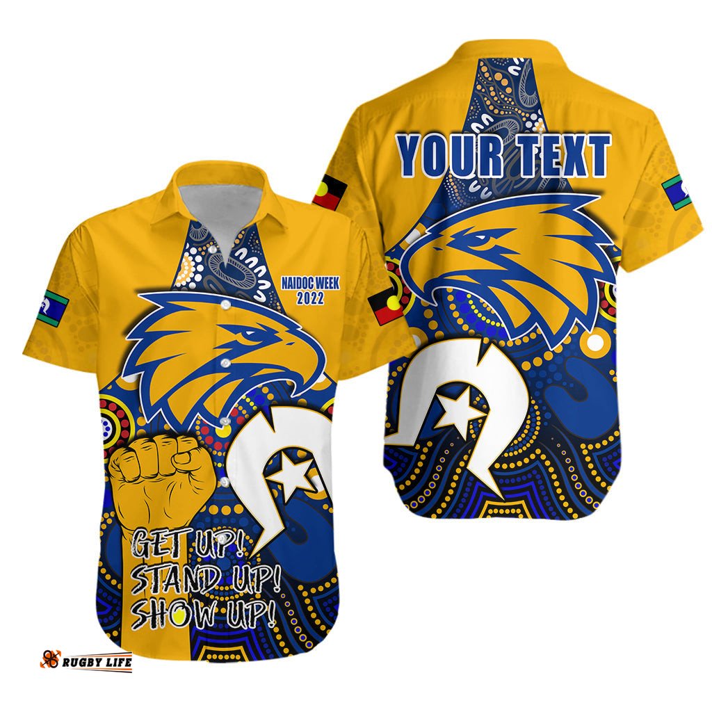 Custom Personalised Eagles Football NAIDOC Hawaiian Shirt West Coast Aboriginal