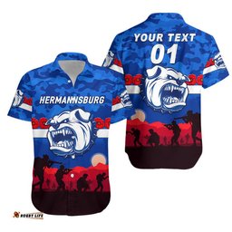Custom Personalised Hermannsburg Western Aranda Bulldogs Football Club ANZAC Hawaiian Shirt Simple Style