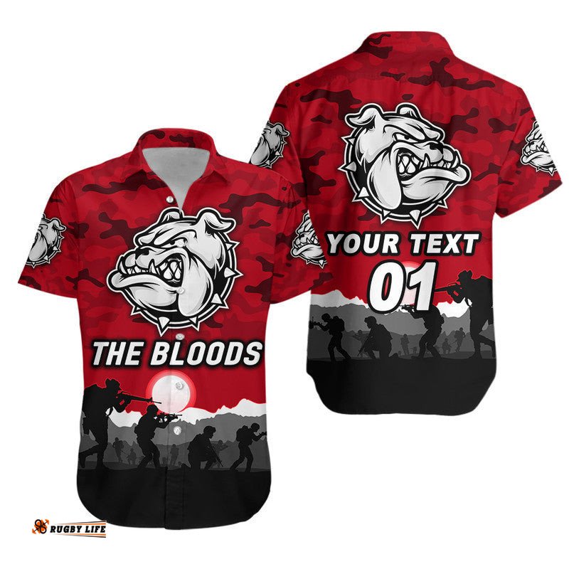 Custom Personalised West Football Club Alice Springs ANZAC Hawaiian Shirt The Bloods Simple Style Red