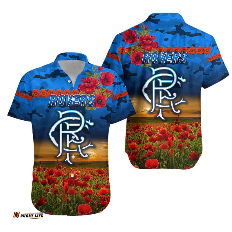 Rovers Football Club ANZAC Hawaiian Shirt Poppy Vibes