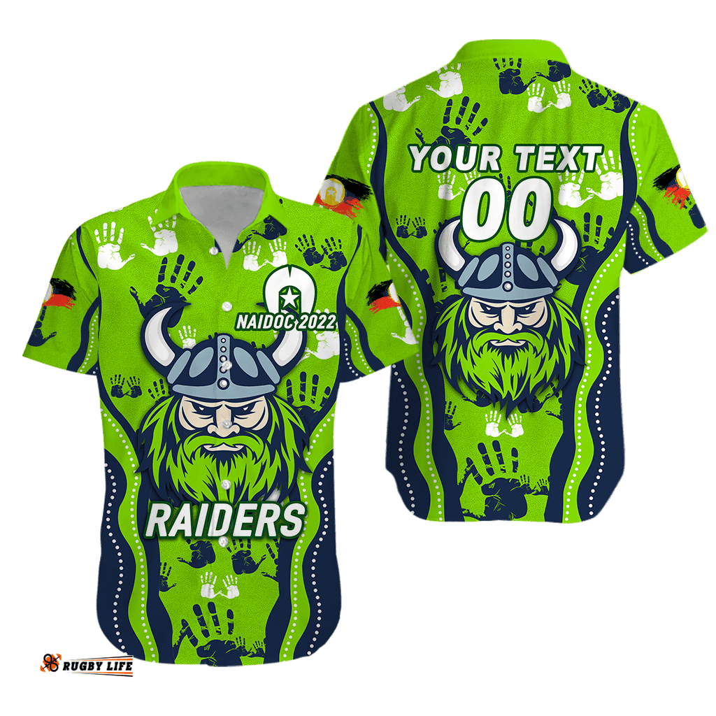 Custom Personalised Canberra Raiders Rugby NAIDOC Aboriginal Hawaiian Shirt