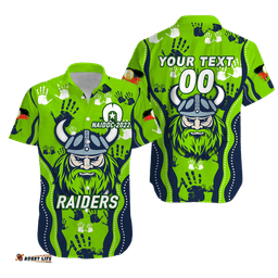 Custom Personalised Canberra Raiders Rugby NAIDOC Aboriginal Hawaiian Shirt