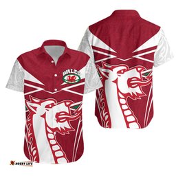 Wales Rugby Hawaiian Shirt Celtic Welsh Dragon With Triskelion