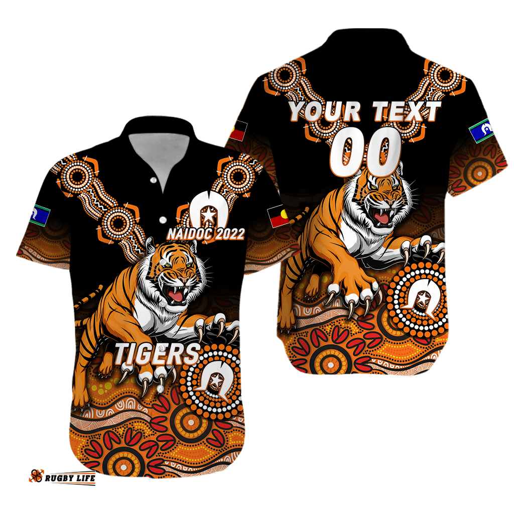 Custom Personalised Tigers Rugby NAIDOC Aboriginal Hawaiian Shirt