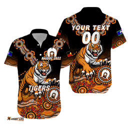 Custom Personalised Tigers Rugby NAIDOC Aboriginal Hawaiian Shirt