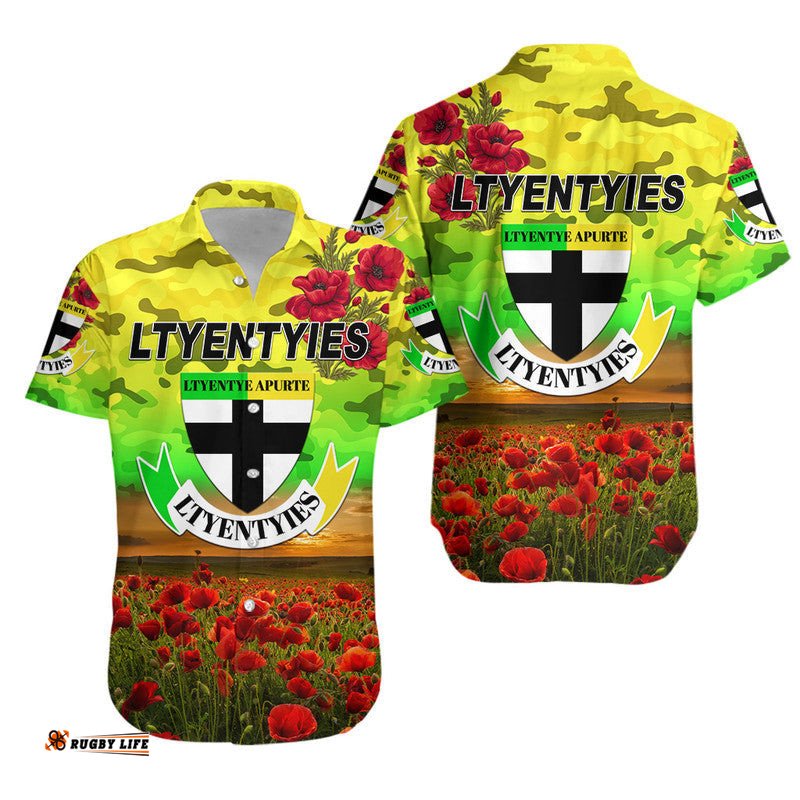Ltyentye Apurte ANZAC Hawaiian Shirt Poppy Vibes Ltyentyies