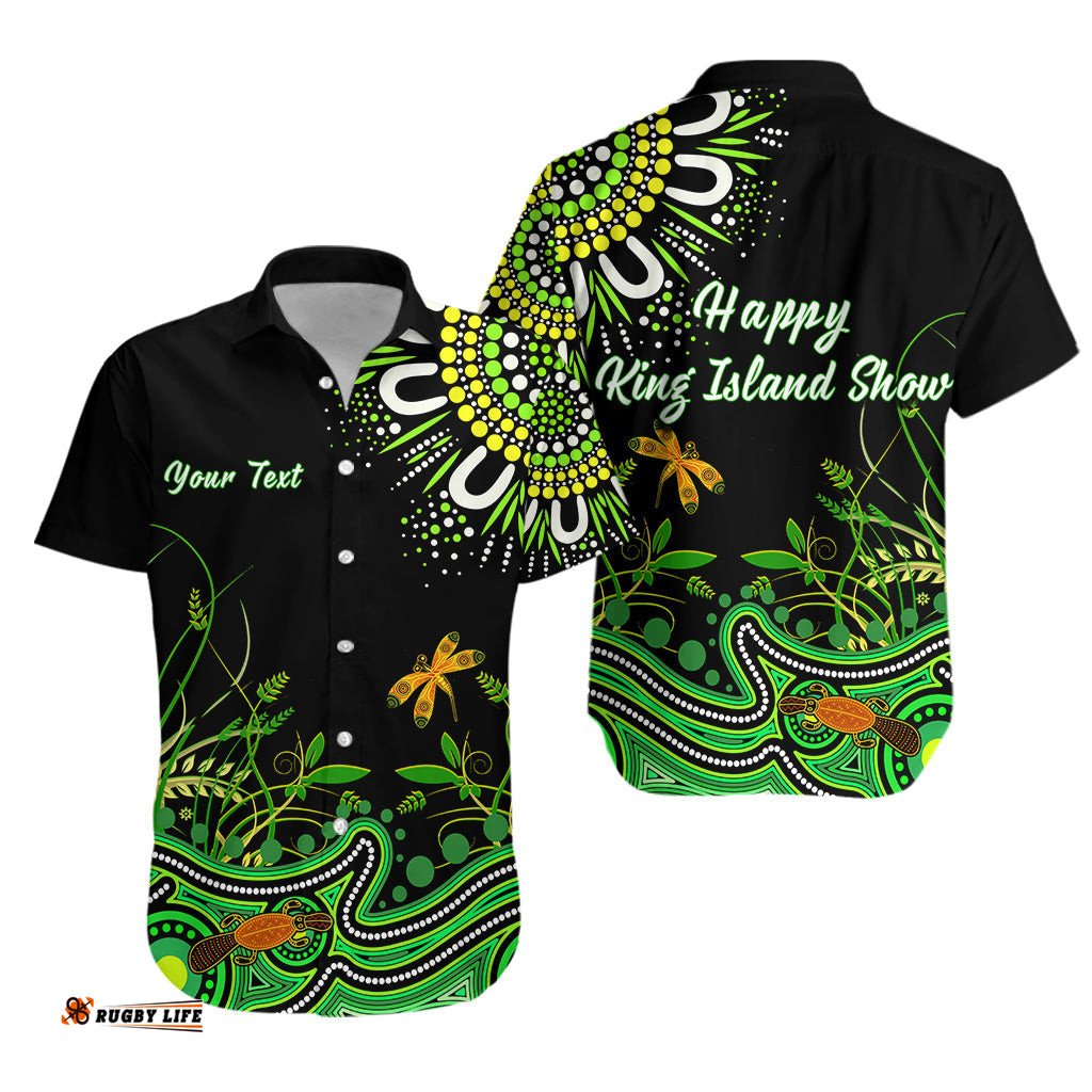 Custom Personalised Happy King Islands Show Hawaiian Shirt Aboriginal Tasmania Australia