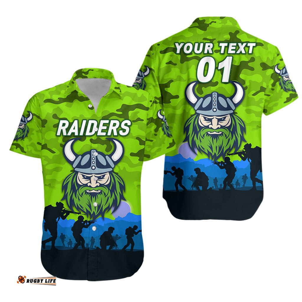Custom Personalised Canberra Raiders ANZAC Hawaiian Shirt Simple Style