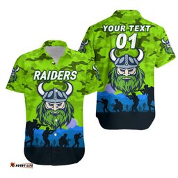 Custom Personalised Canberra Raiders ANZAC Hawaiian Shirt Simple Style