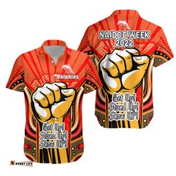 Dolphins NAIDOC Week Hawaiian Shirt Aboriginal Art Get Up Stand Up Show Up
