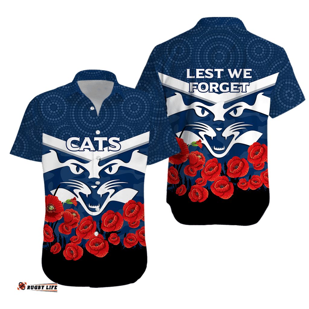 Geelong Cats ANZAC Day Hawaiian Shirt Indigenous Art