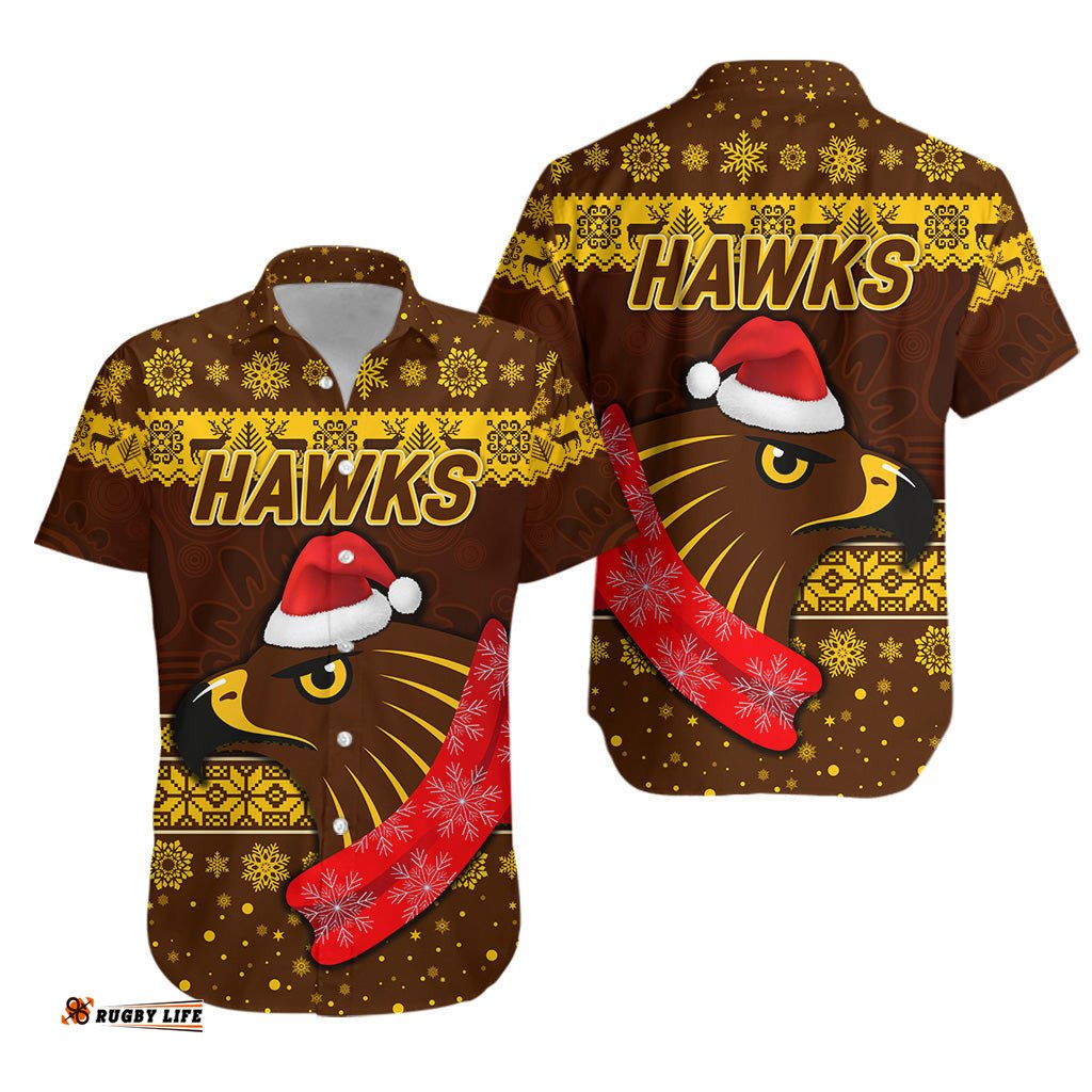 Hawthorn Hawks Hawaiian Shirt Christmas Simple Style