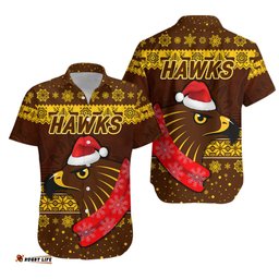 Hawthorn Hawks Hawaiian Shirt Christmas Simple Style