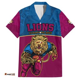 AFL Lions Champions Hawaiian Shirt Proud Brisbane Aboriginal Vibe