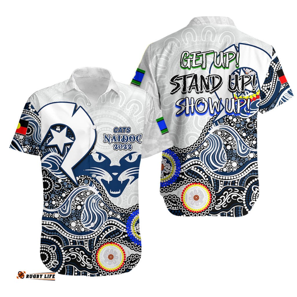 Cats Australian Football Hawaiian Shirt NAIDOC Patterns