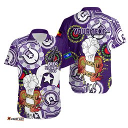 Custom Personalised Freo Australian Football Hawaiian Shirt NAIDOC Week Let's Fight Together