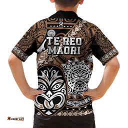 Te Reo Maori New Zealand Hawaiian Shirt Aotearoa Kia Haka Maori Tribal Tattoo Gold Style