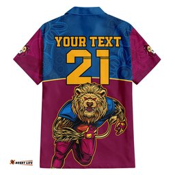 Custom AFL Lions Champions Hawaiian Shirt Proud Brisbane Aboriginal Vibe