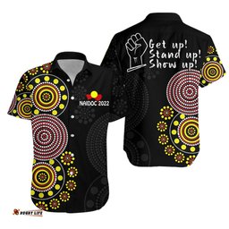 NAIDOC Week Hawaiian Shirt Version Aboriginal Dot GET UP
