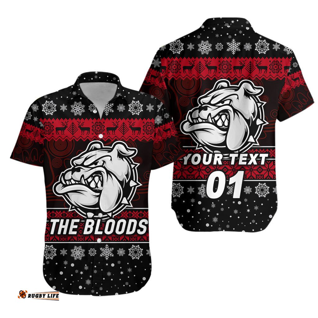 Custom Personalised West Football Club Alice Springs Hawaiian Shirt Christmas The Bloods Simple Style Black
