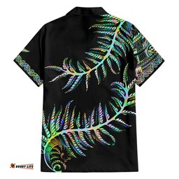 New Zealand Hawaiian Shirt Aotearoa Silver Fern Mixed Papua Shell Green Vibe