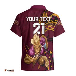 Custom NRL Broncos Premiers Hawaiian Shirt Mascot with Polynesian Pattern Version