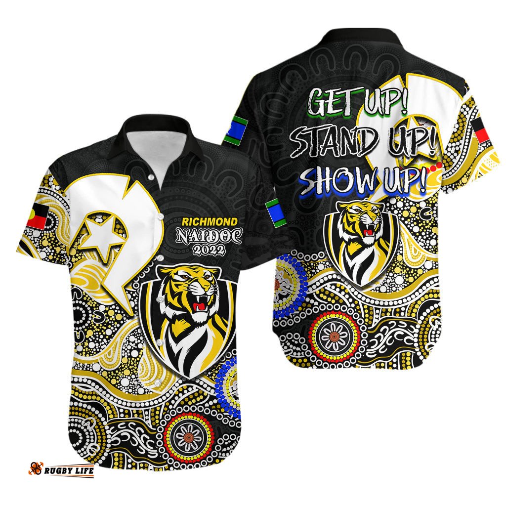Tigers Australian Football Hawaiian Shirt NAIDOC Patterns