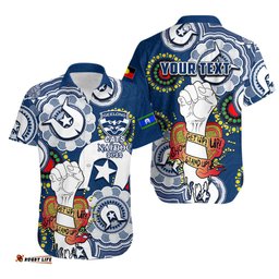 Custom Personalised Cats Australian Football Hawaiian Shirt NAIDOC Week Let's Fight Together