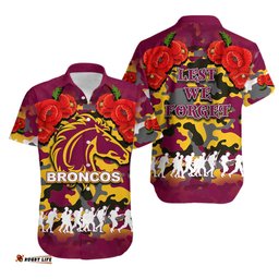 ANZAC Day Hawaiian Shirt Broncos Army Style No.1