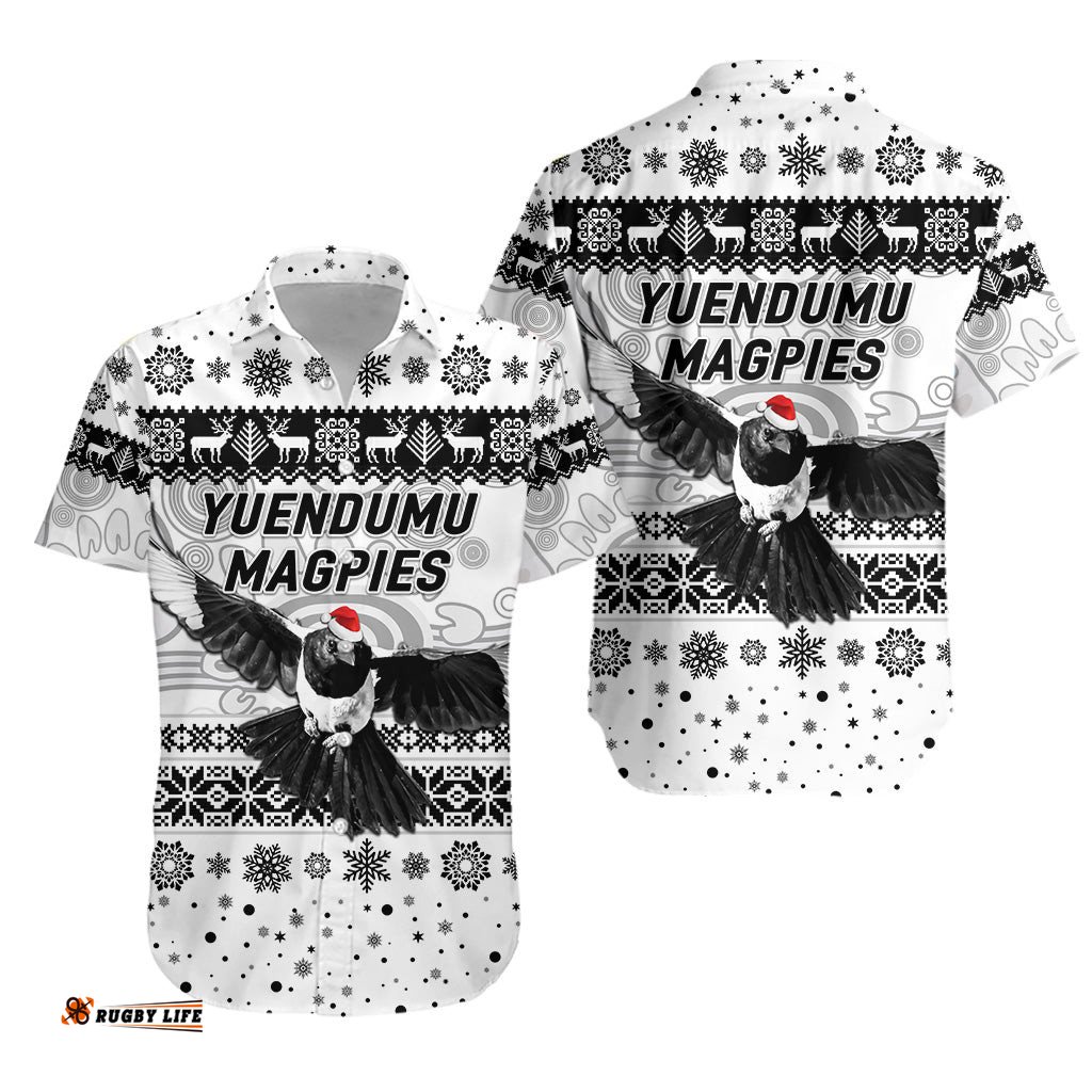 Yuendumu Magpies Football Club Hawaiian Shirt Christmas Simple Style White