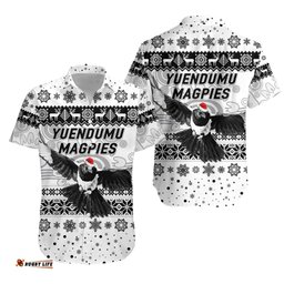 Yuendumu Magpies Football Club Hawaiian Shirt Christmas Simple Style White