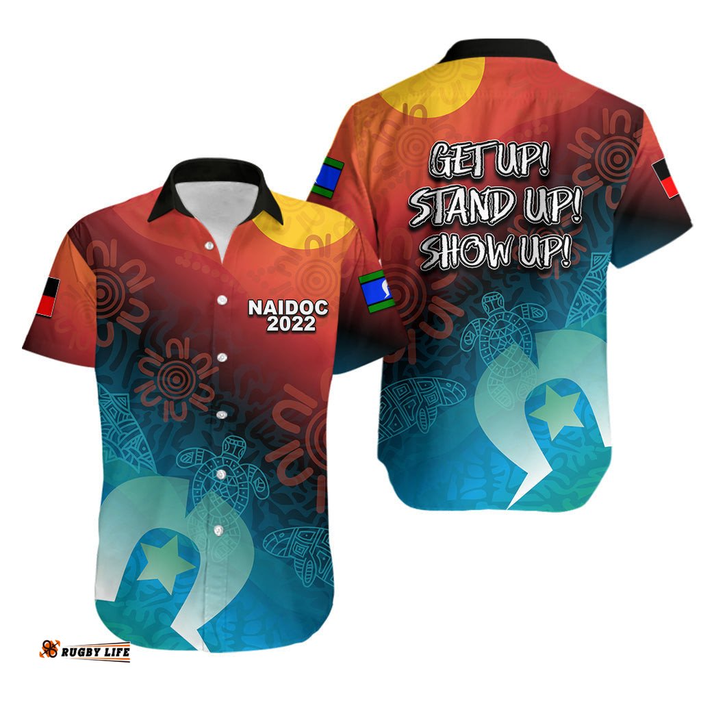 NAIDOC Week Hawaiian Shirt Indigenous Flag Australia Aboriginal