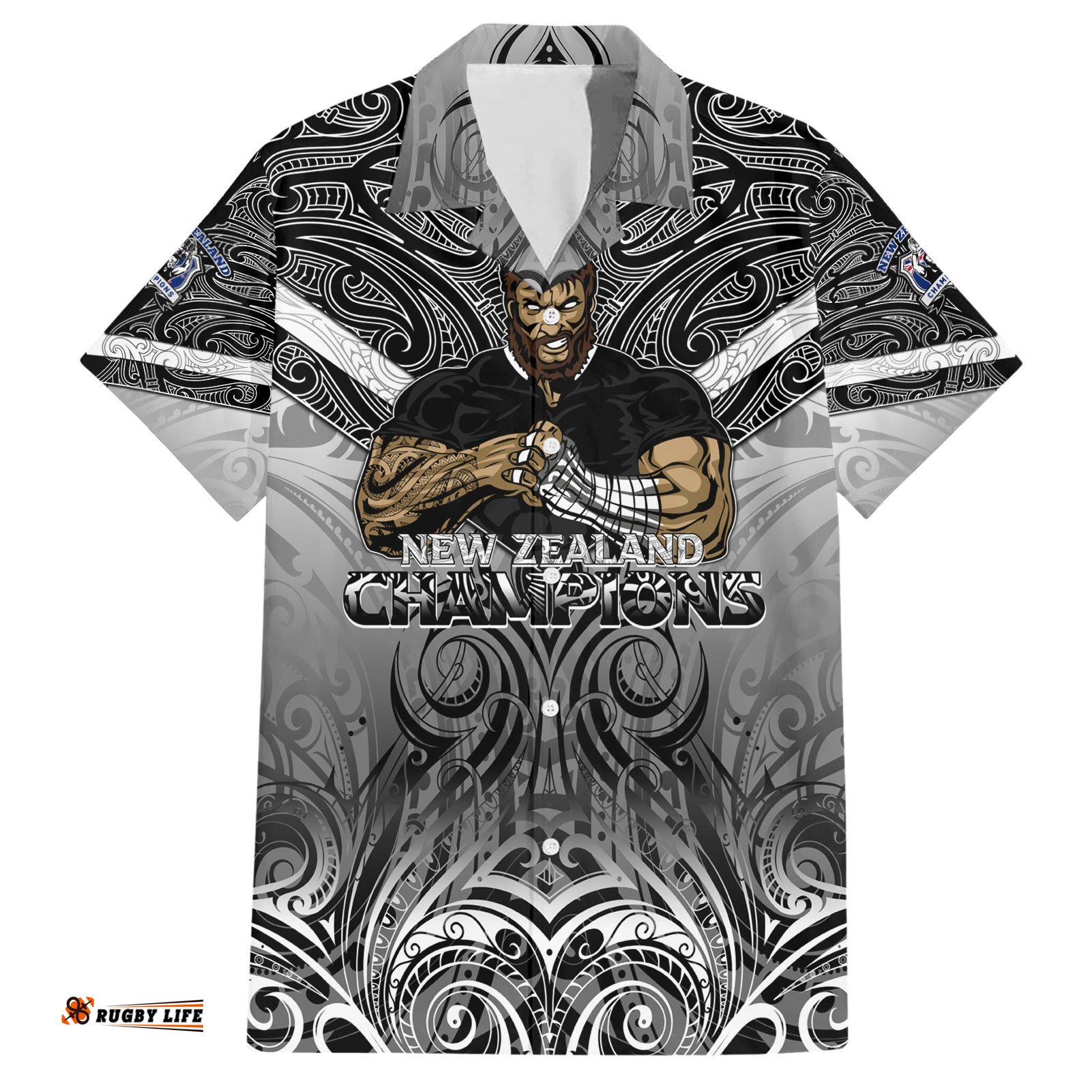 New Zealand Hawaiian Shirt Rugby Aotearoa Champions